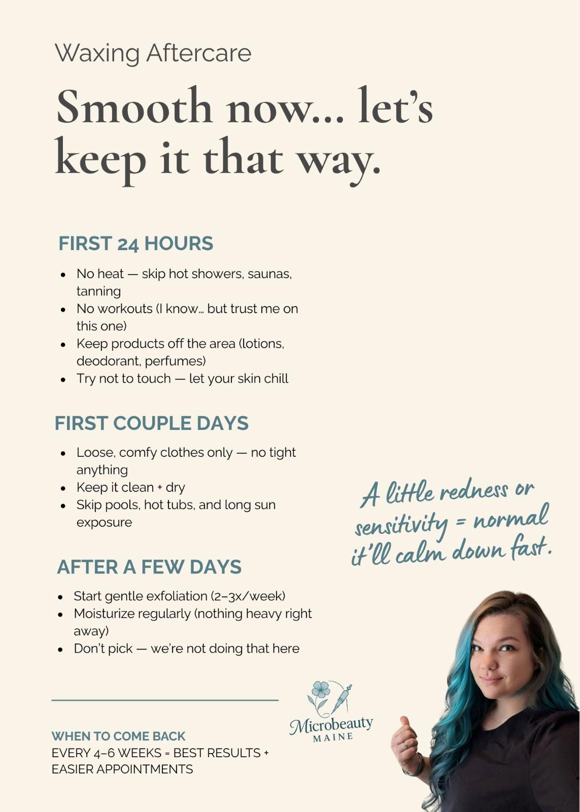 Waxing Aftercare Instructions